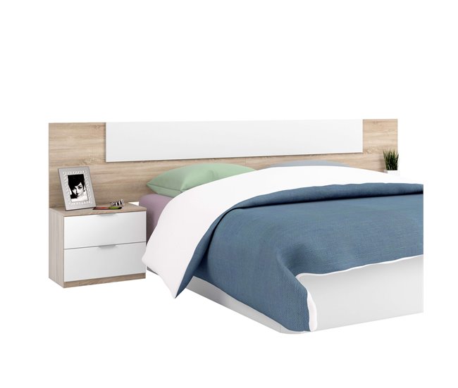 Pacote de quarto completo alaya: cama, cabeceira e móveis