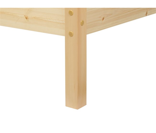 Beliani Cama com estrado Pinho VANNES 97x209 Castanho