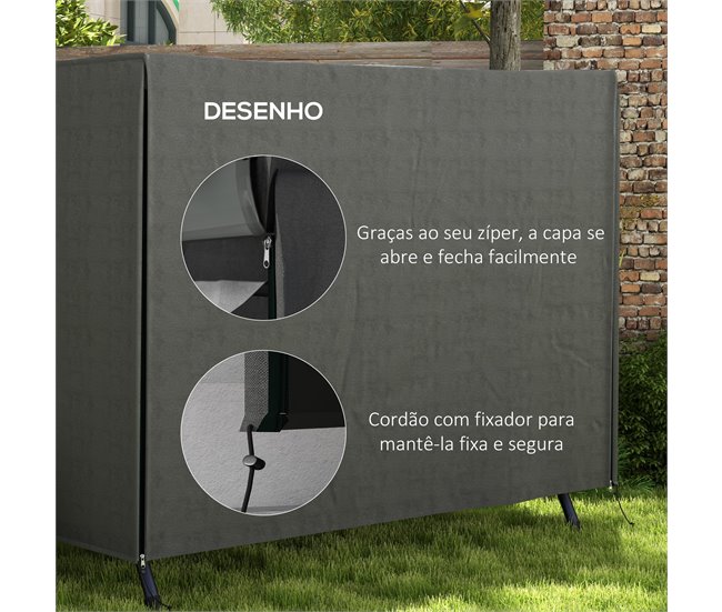 Capa para Móveis de Jardim Tecido Oxford Outsunny Cinza