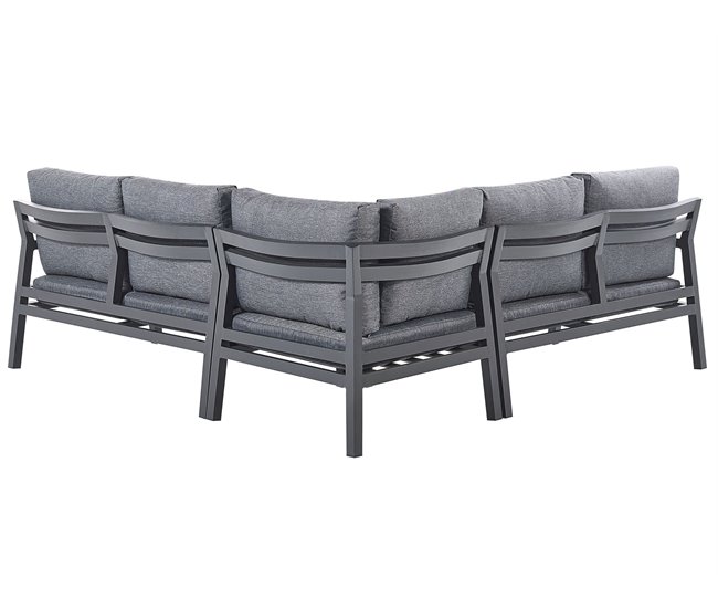 Beliani Conjunto lounge VIZZINI Cinza Escuro