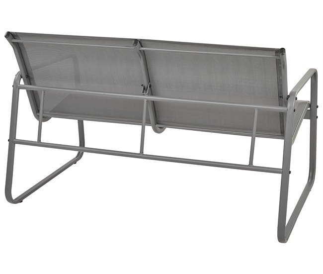 Beliani Conjunto lounge Aço BARREA Cinza