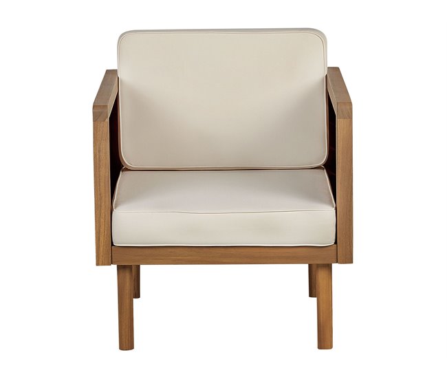 Beliani Conjunto lounge Madeira de acácia BARATTI Creme