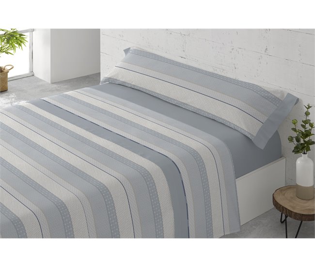 Conjunto de lençóis NAIROBI polycotton azul 