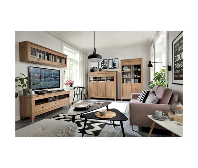 Armário para porcelana de 4 portas em madeira Raya Madeira