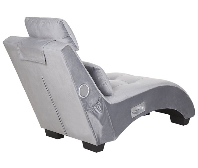 Beliani Chaise-longue Veludo SIMORRE Azul