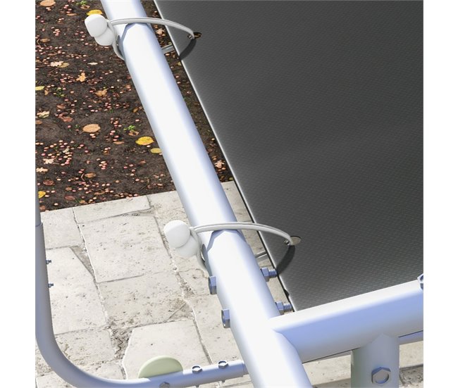 Pérgola de Exterior Aço e Poliéster Cinza