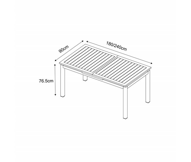 Mesa de jardim extensível ORION cinzento escuro Cinza Escuro