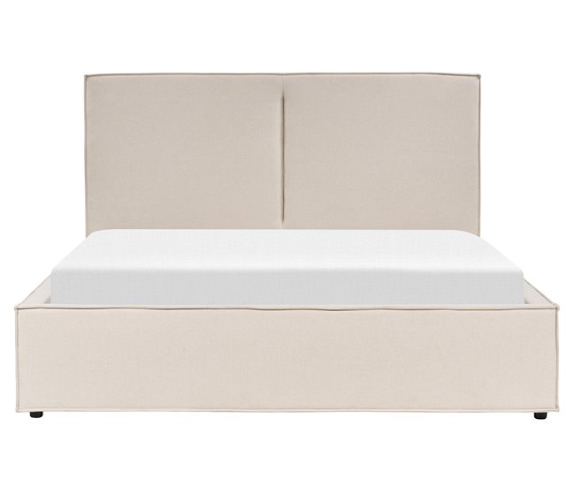 Beliani Cama com estrado Poliéster MOISSAC 177x224 Bege