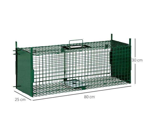 Armadilha para Animais Vivos Aço Outsunny Verde