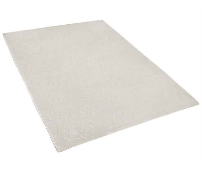 Beliani Pelos curtos ERZIN 140x200 Branco/ Bege