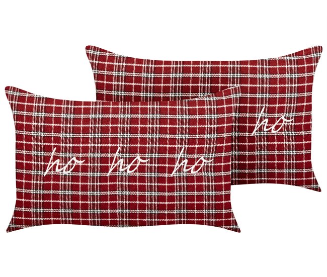 Beliani Almofada decorativa MOCHI Vermelho