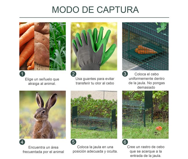 Armadilha para Animais Vivos Aço Outsunny Verde