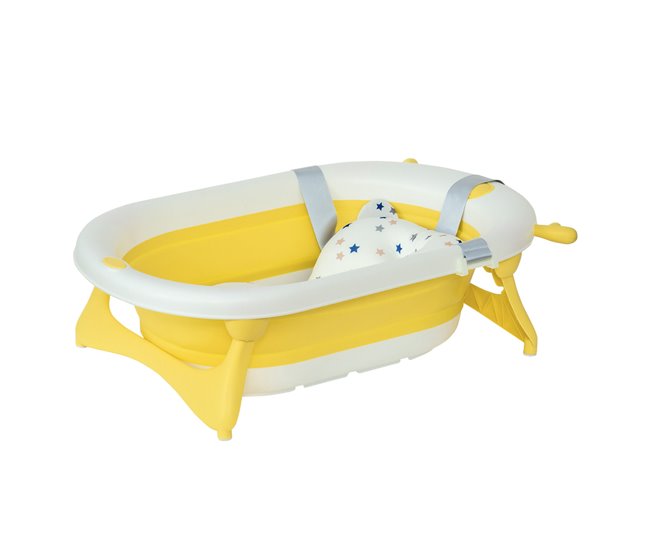 Banheira para Bebé Dobrável PP, TPE HOMCOM Amarelo