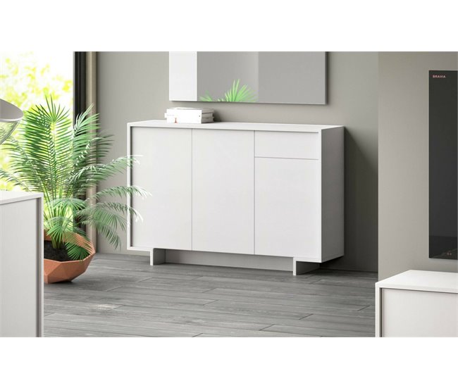 Aparador com efeito madeira 134 Branco