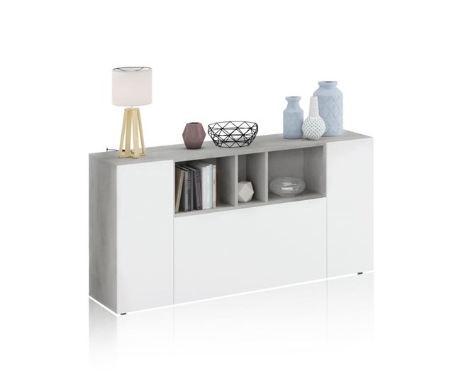 Aparador Coup 150 Branco/ Madeira