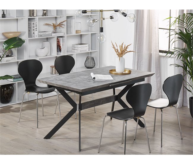 Beliani Mesa de centro AVOCA 80x140 Cinza Claro