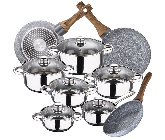 Bateria de cozinha 12 peças com jogo de patch Multicor