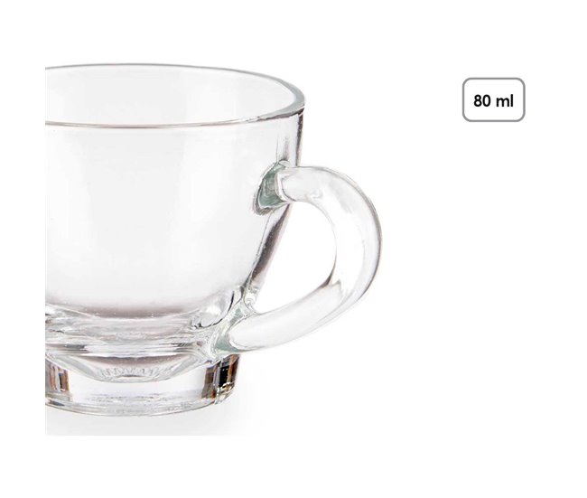Conjunto de 4 xícaras de café com alça coleção VIVALTO Transparente