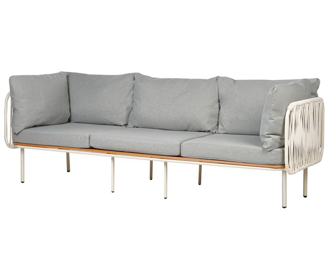 Beliani Conjunto lounge SENISE Branco/cinza