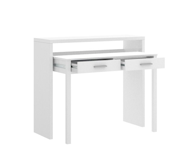 Mesa com efeito de madeira Branco