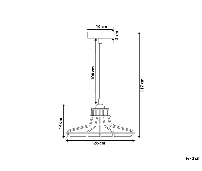Beliani Lámpara colgante TORRE Castanho