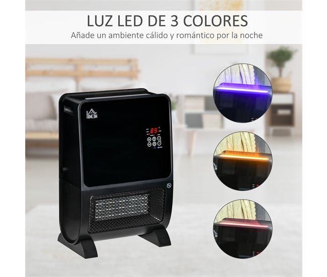 Aquecedor Elétrico HOMCOM 820-280V90 Preto