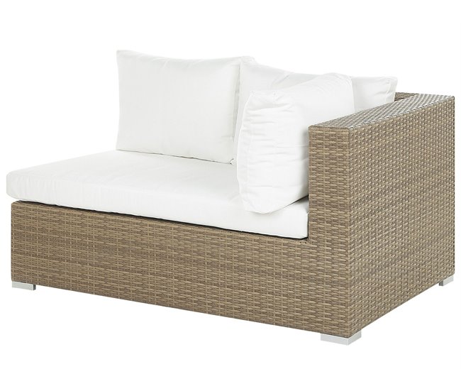 Beliani Conjunto lounge Ratan sintético MAESTRO Branco/ Bege