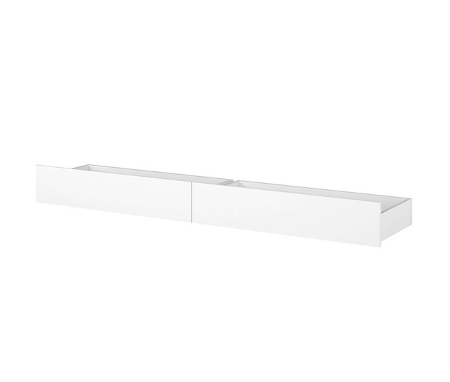 Pacote de 2 gavetas inferiores para cama infantil estilo nórdico Branco