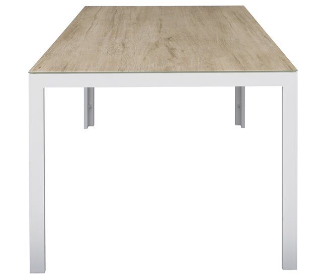 Set de jardim com mesa e 6 cadeiras ANZIO cor cinzenta Branco
