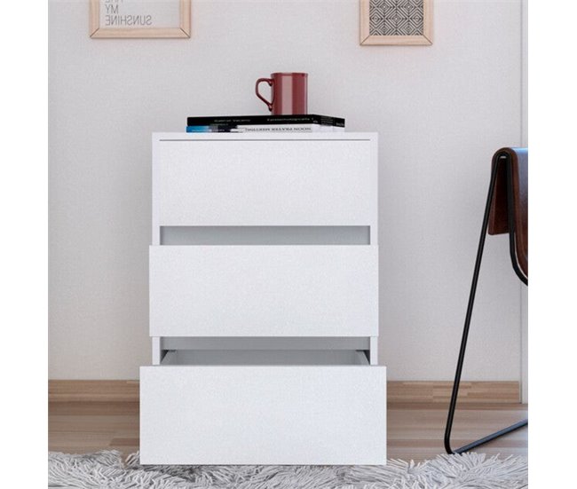Armário de arquivo em melamina Artemide, com gavetas em calha metálica, 65.98 cm X 46.38 cm X 45.28 cm, branco Branco