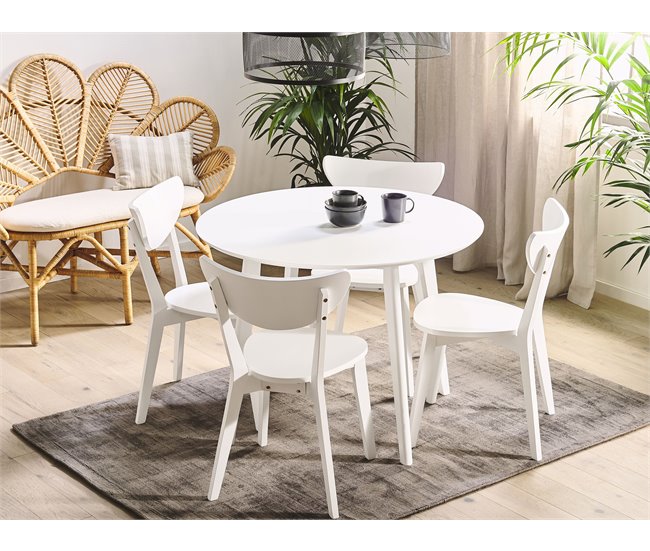 Beliani Conjunto de refeição ROXBY Branco