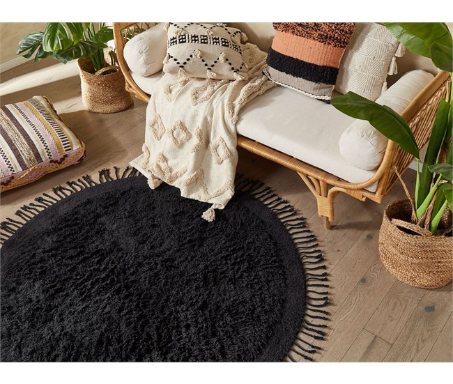 Beliani Shaggy (pelos longos) BITLIS 140x140 Preto