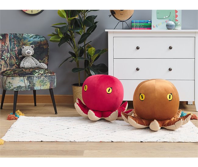 Beliani Pufe animal OCTOPUS Dourado