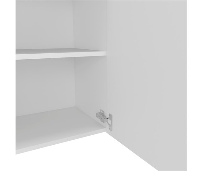 Armário Manchester em melamina com 2 prateleiras e 1 porta 50 Branco