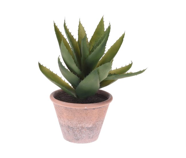 ALOE VERA artificial em vaso cor terracota Multicor