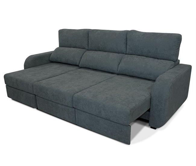 Chaise longue convertível em cama tecido APRIL Cinza