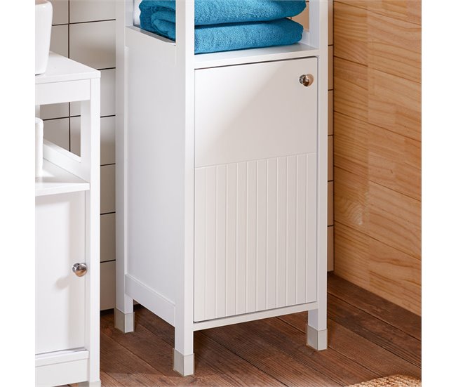 Armário alto de casa de banho BZR187-W SoBuy PT Branco