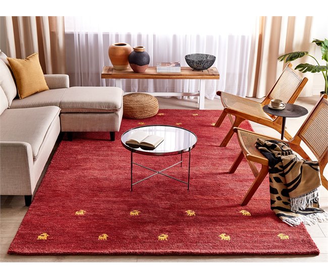 Beliani Pelos curtos YARALI 200x300 Vermelho