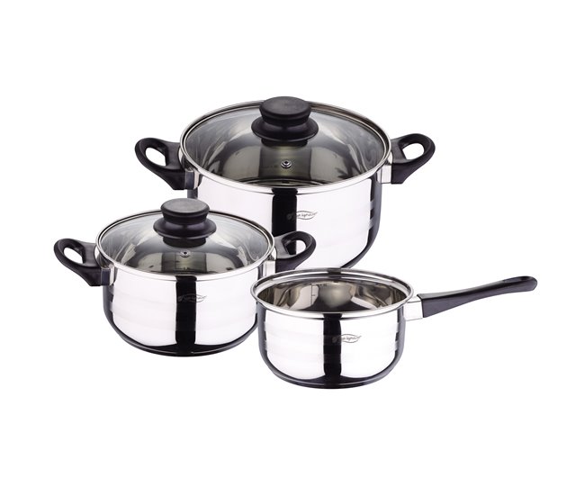 Bateria de cozinha de 5 peças Cinza
