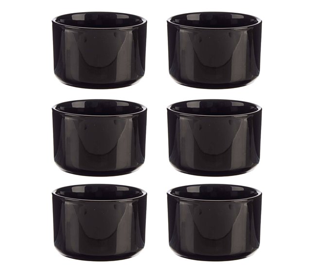 Conjunto de 6 taças redondas de porcelana coleção VESSIA Preto
