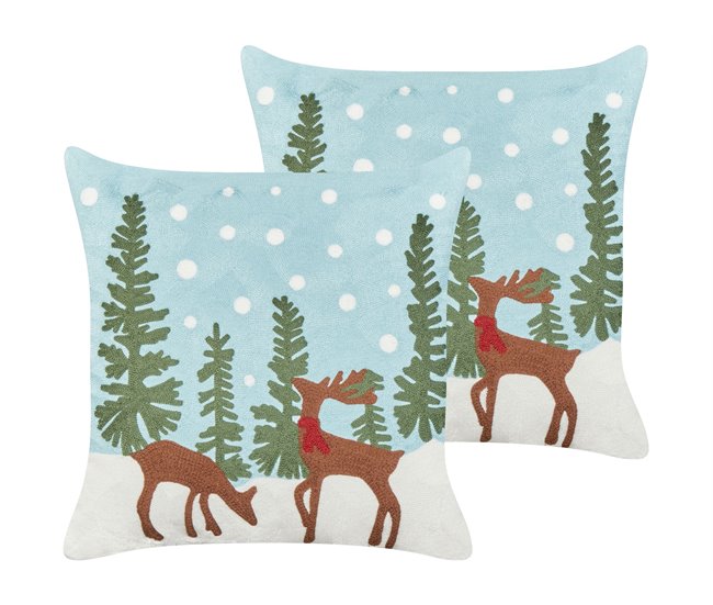 Beliani Almofada decorativa PEPPERMINT Multicor