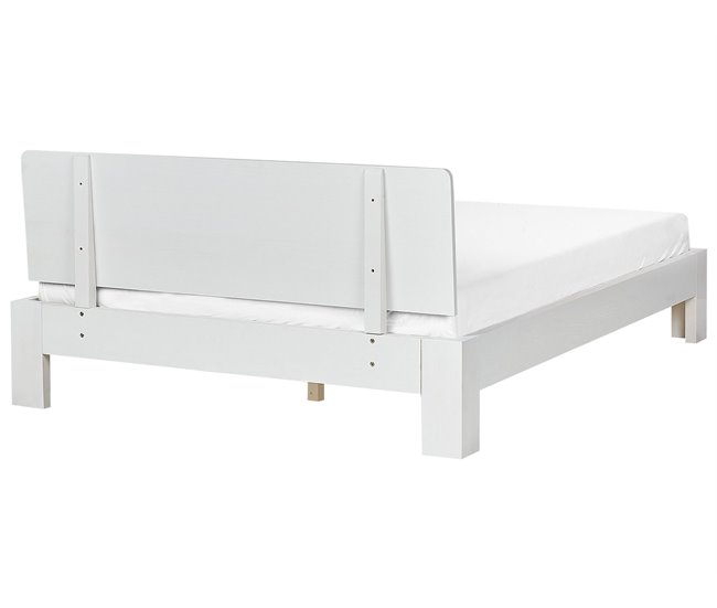 Beliani Cama com estrado Pinho ROYAN 147x207 Branco
