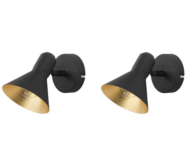Beliani Candeeiro de parede MERSEY Preto