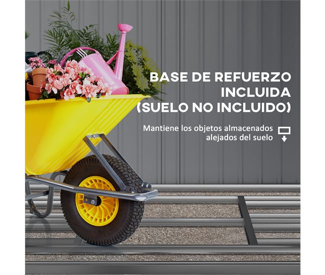 Abrigo de Jardim Aço Galvanizado Outsunny Cinza