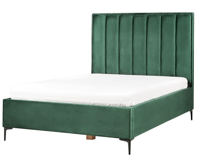 Beliani Cama baú Veludo SEZANNE 150x215 Cinza