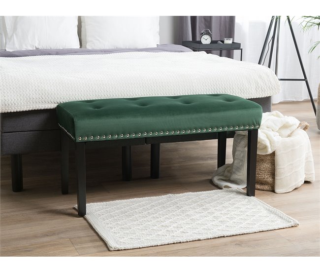 Beliani Banco de cama Terciopelo YORKTON 102x43 Verde