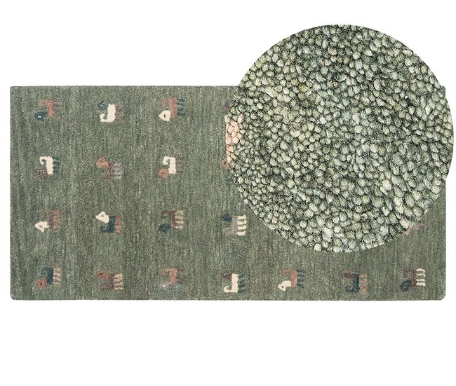 Beliani Entrelaçado KIZARLI 80x150 Verde