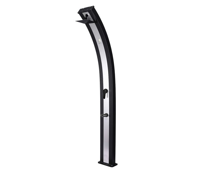 Sined ELLA BLACK INOX 40 l chuveiro solar de alumínio amigo do ambiente, Preto - Faixa de aço inoxidável Preto