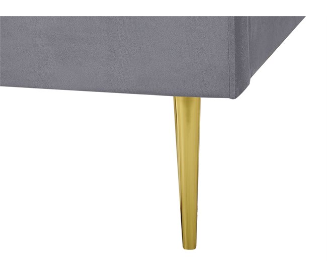 Beliani Cama com estrado Veludo FLAYAT 173x215 Amarelo
