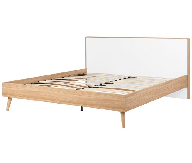Beliani Cama com estrado MDF SERRIS 188x215 Castanho